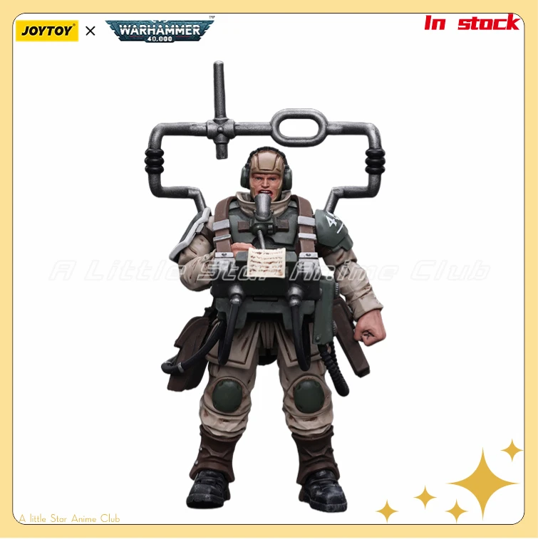 

In Stock Original JOYTOY 1/18 Action Figure WARHAMMER 40000 Astra Militarum Cadian Command Squad Veteran with Master Vox Model