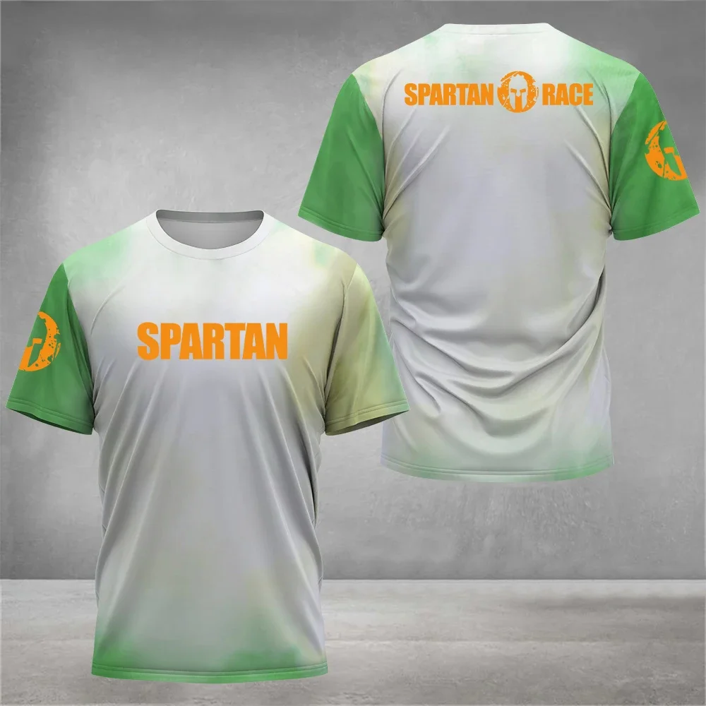 Letnia męska koszulka sportowa Gym Fitness Running Race Wysokiej jakości oddychająca, szybkoschnąca koszulka z krótkim rękawem Cool Spartan Print