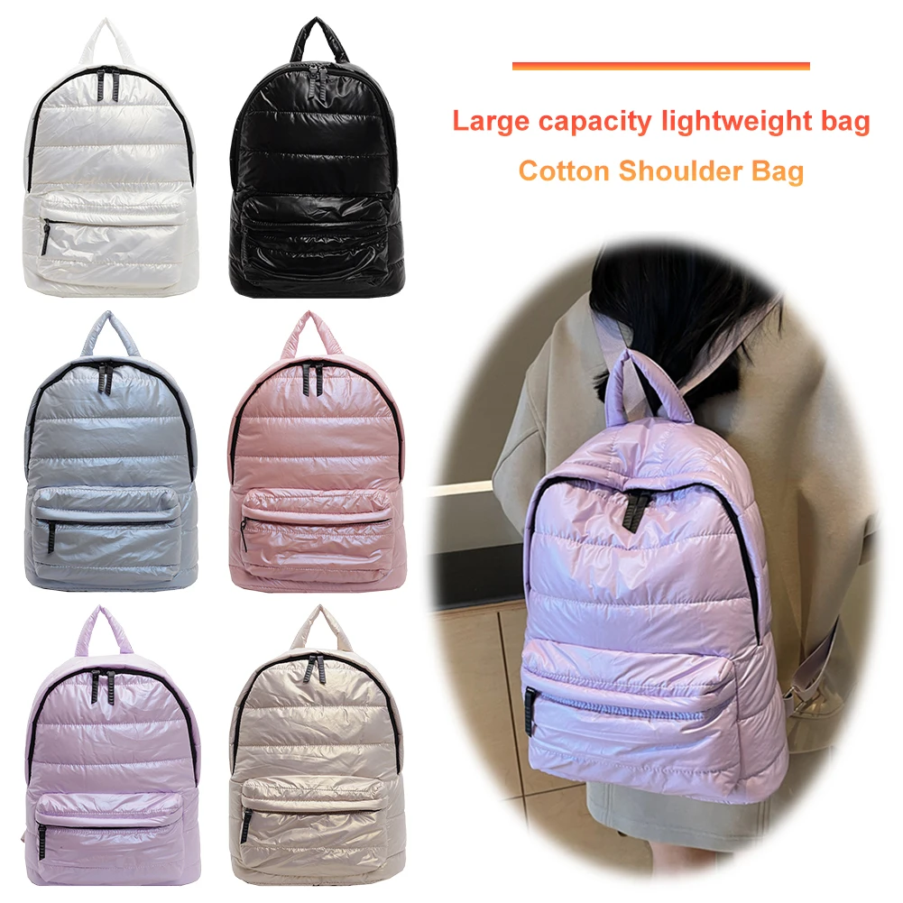 

Puffer Backpack Multi Pocket for Women Men Handbag Adjustable Strap Shoulder Bag for Work Travel