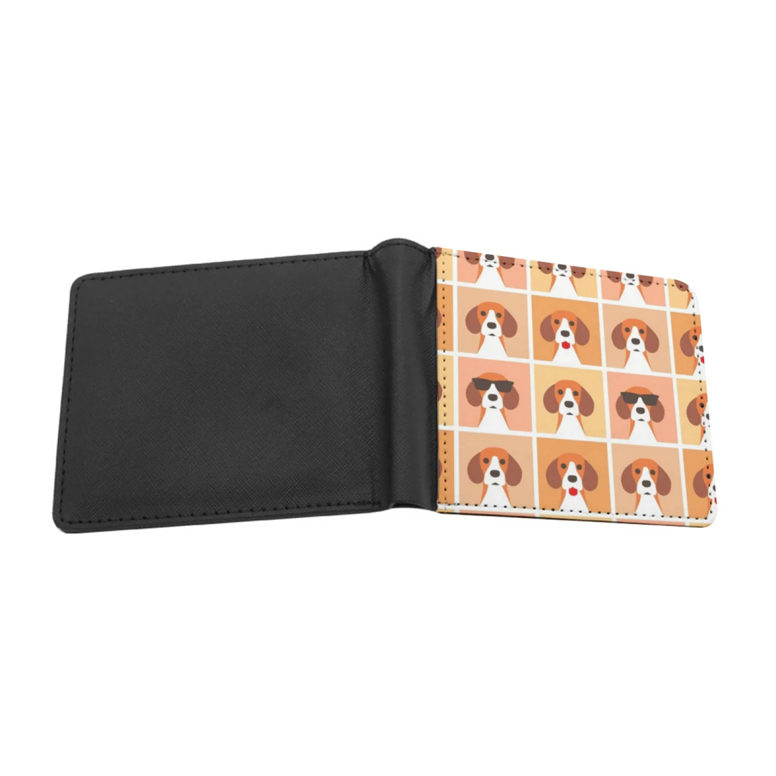 Beagle Pattern Personalized Wallet For Men And Women Pu Leather Short Pocket Purse Beagle Beagle Dog Beagle Mom Beagle Dad