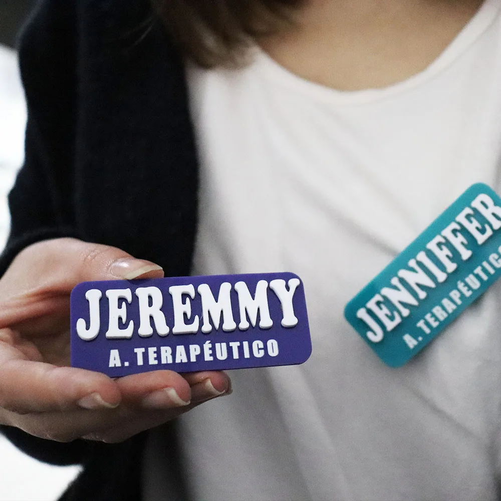 Custom Acrylic Name Brooch 70*20mm Custom Name Work Badges Pins Doctor Teacher Intern Cafe Job Brooch Jewelry Gift For Men Women