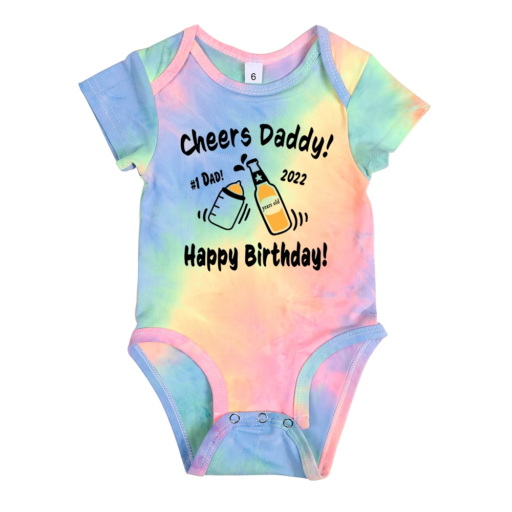 Cheers Daddy Happy Birthday Personalized Baby Bodysuits Boys Girls Customized Romper Kids Toddler Tops Uncle Grandpa Father Gift