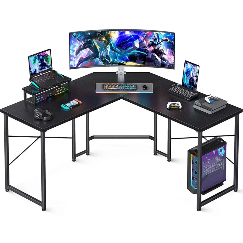 

Corner desktop computer desk, home bedroom desk, carbon brazing black e-sports table