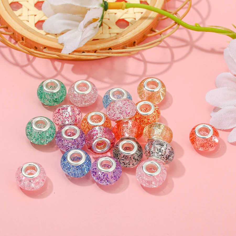 2pcs/lot Round Irregular Sequins Beads Charm Fit Diy Bracelet Jewelry Accessory