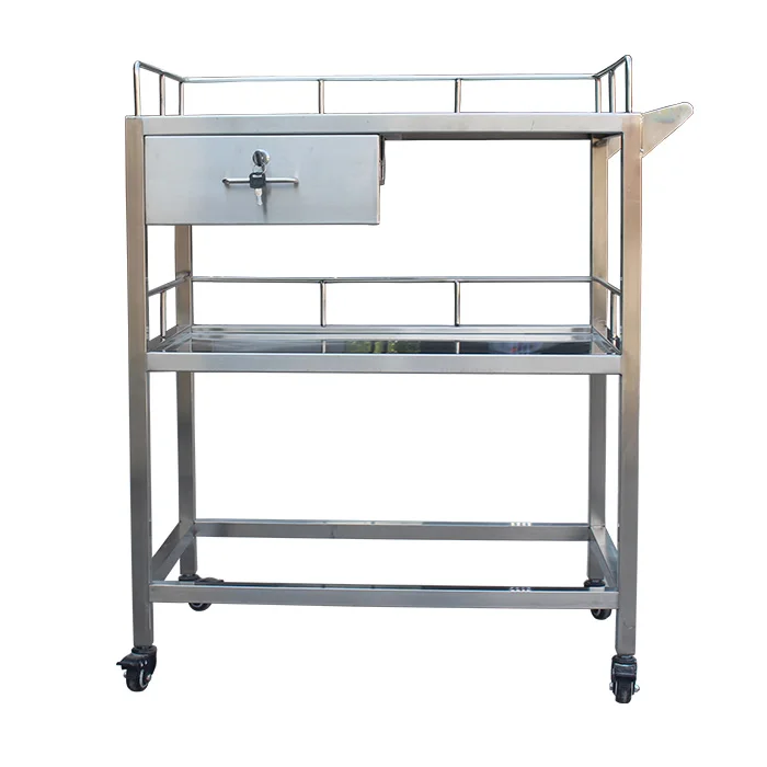 Hospital Operating Room Pet Preparation Stainless steel veterinary treatment table with drawer