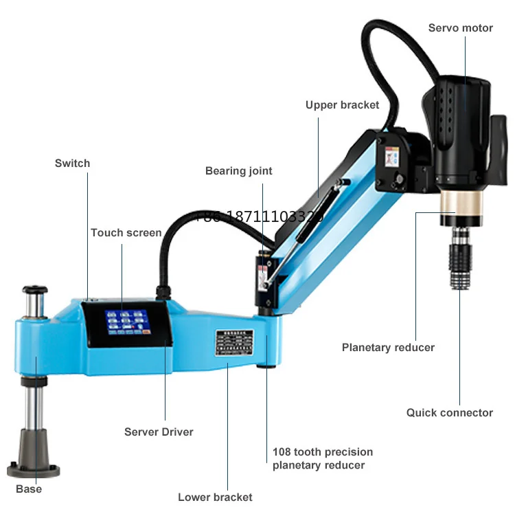 

M6-M36 Automatic Tapping Cum Threading Machine Flexi arm tapping machine