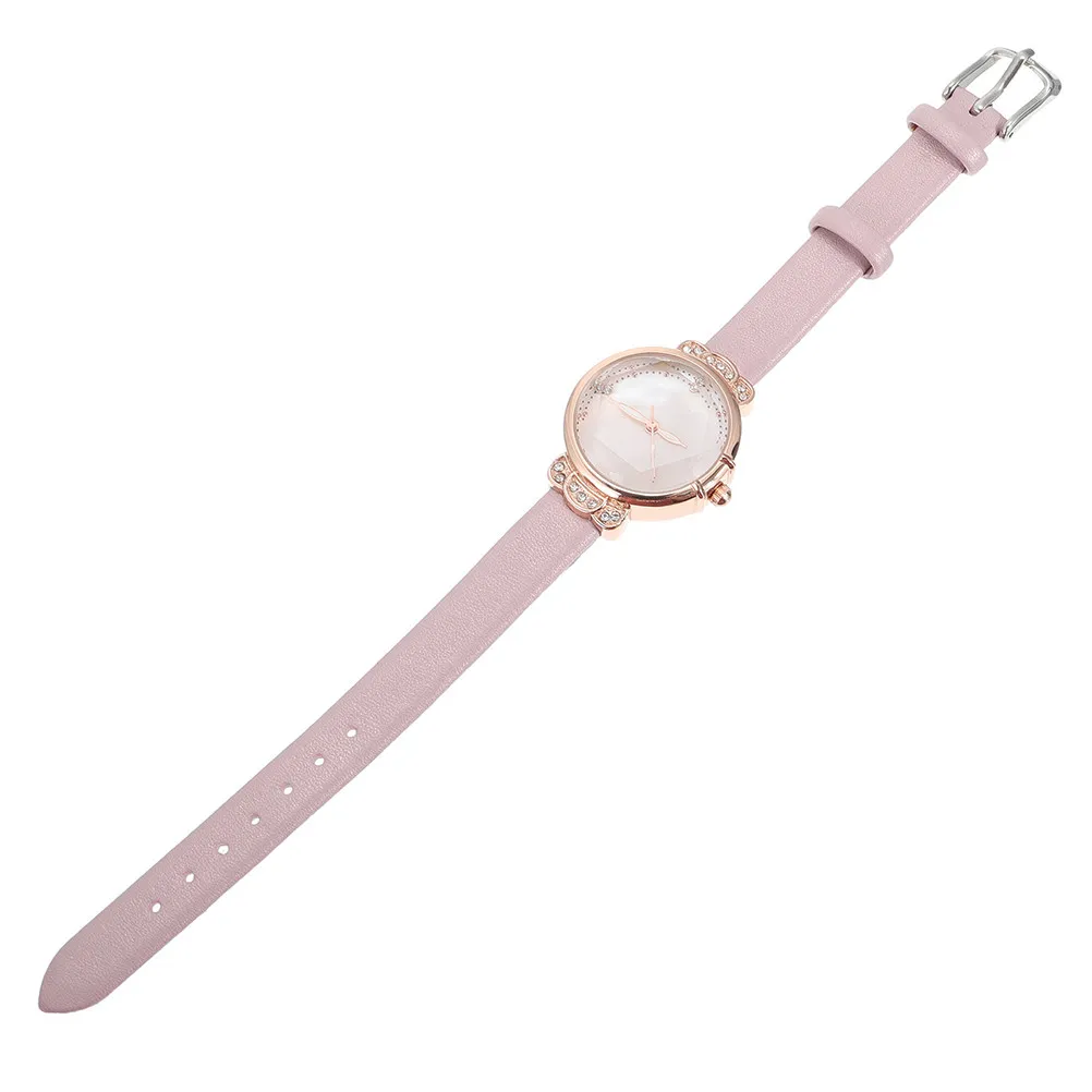Women Quartz Watch Rhinestone Bezel Elegant Lightweight Wristwatch for Students Office Ladies Gift