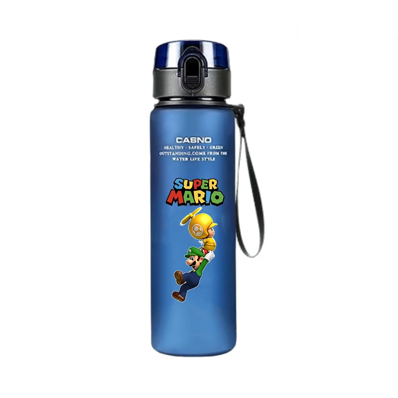 Super Mario Water Bottle 560ML Large Capacity Portable Plastic Cartoon Cute Children Kettle Adult Outdoor Sports Water Cup Gift