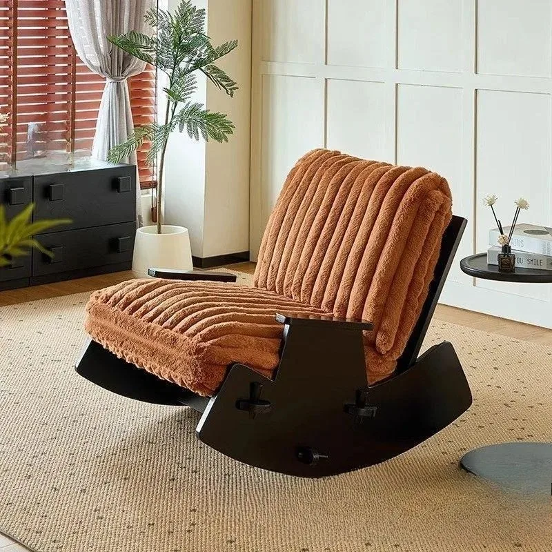 Retro solid wood peninsula rocking chair adult reclining chair living room sofa leisure chair small apartment