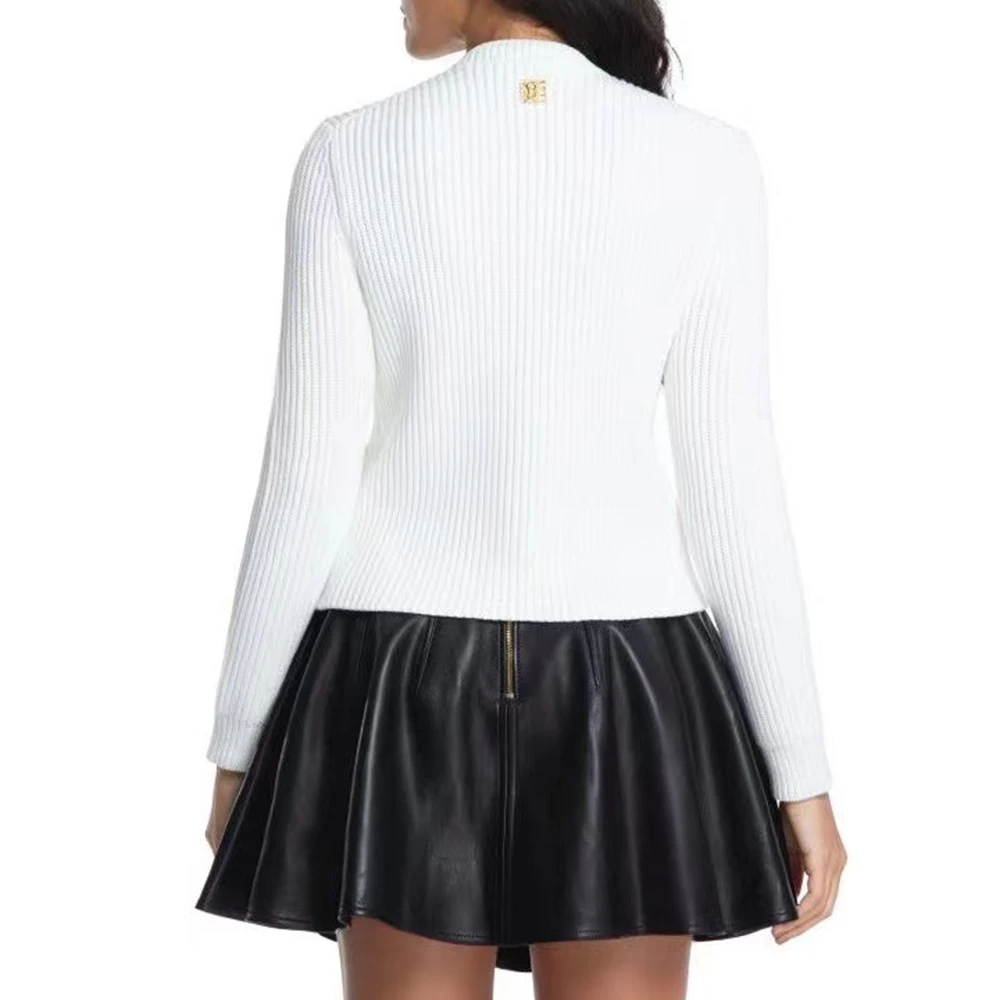 Twotwinstyle sólido emendado bolso camisola feminina o pescoço manga longa emagrecimento francês casual blusas femininas outono moda nova