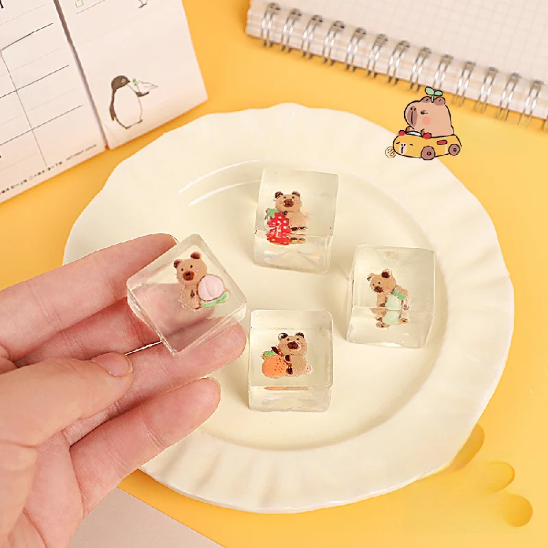 5/10 pz Taba Squishy Kawaii Mini Delicato Animale Gatto Artiglio Cubo di Ghiaccio Orso Fatto A Mano FAI DA TE Regalo Per Bambini Ciondolo Estruso Cieco scatola regalo