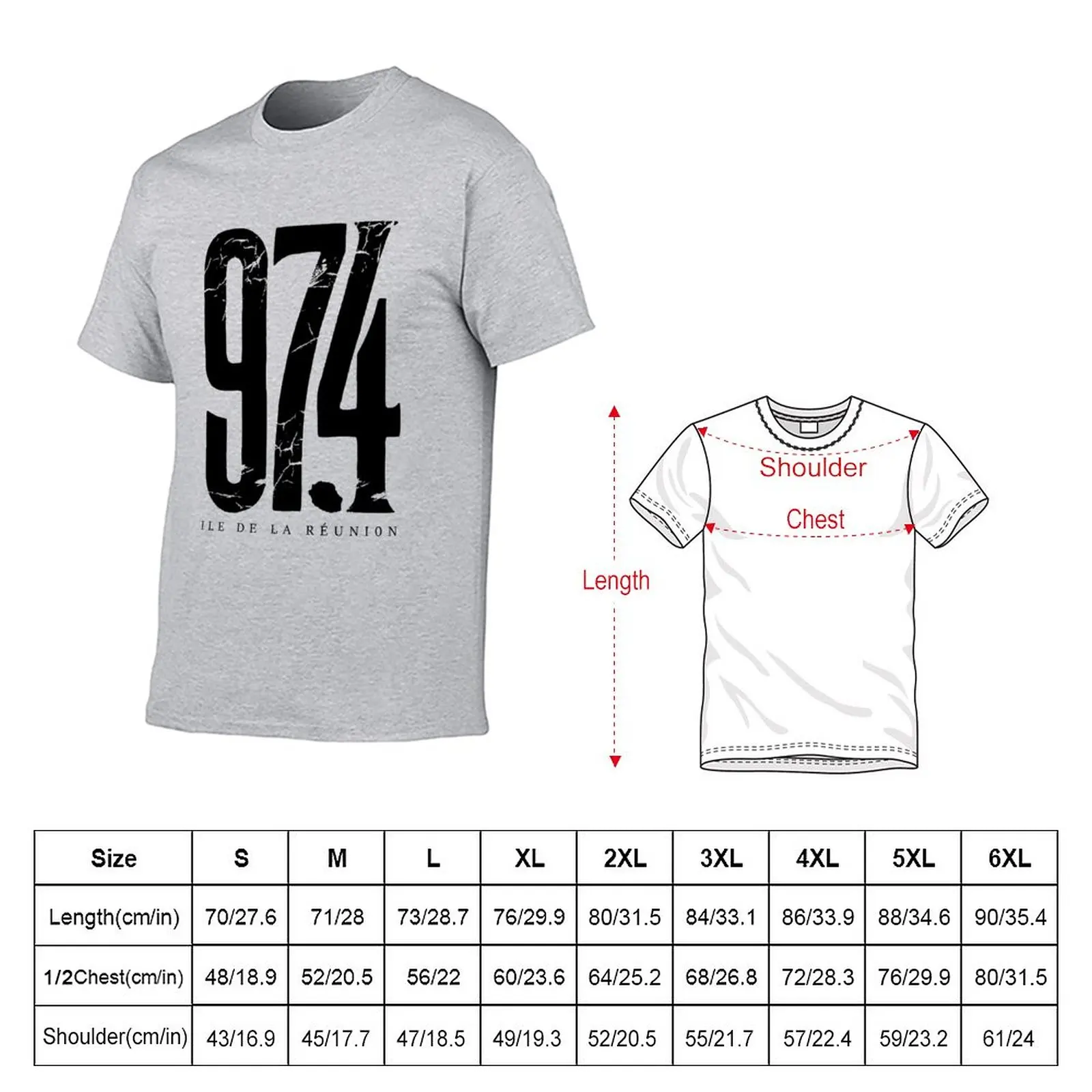 974 Reunion island Black - Damaged T-Shirt hippie clothes tshirts for men