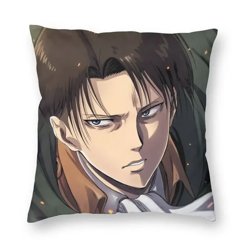 Levi Ackerman Attack On Titan Cushion Cover Print Harajuku Anime Manga Floor Pillow Case for Car Pillowcase Home Decor