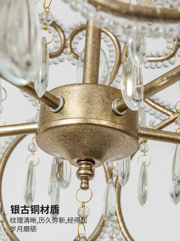 

Heart Shaped French Crystal Ceiling Light Romantic Princess Bedroom Pendant Lamp American Chandelier Dining Living Room Decor