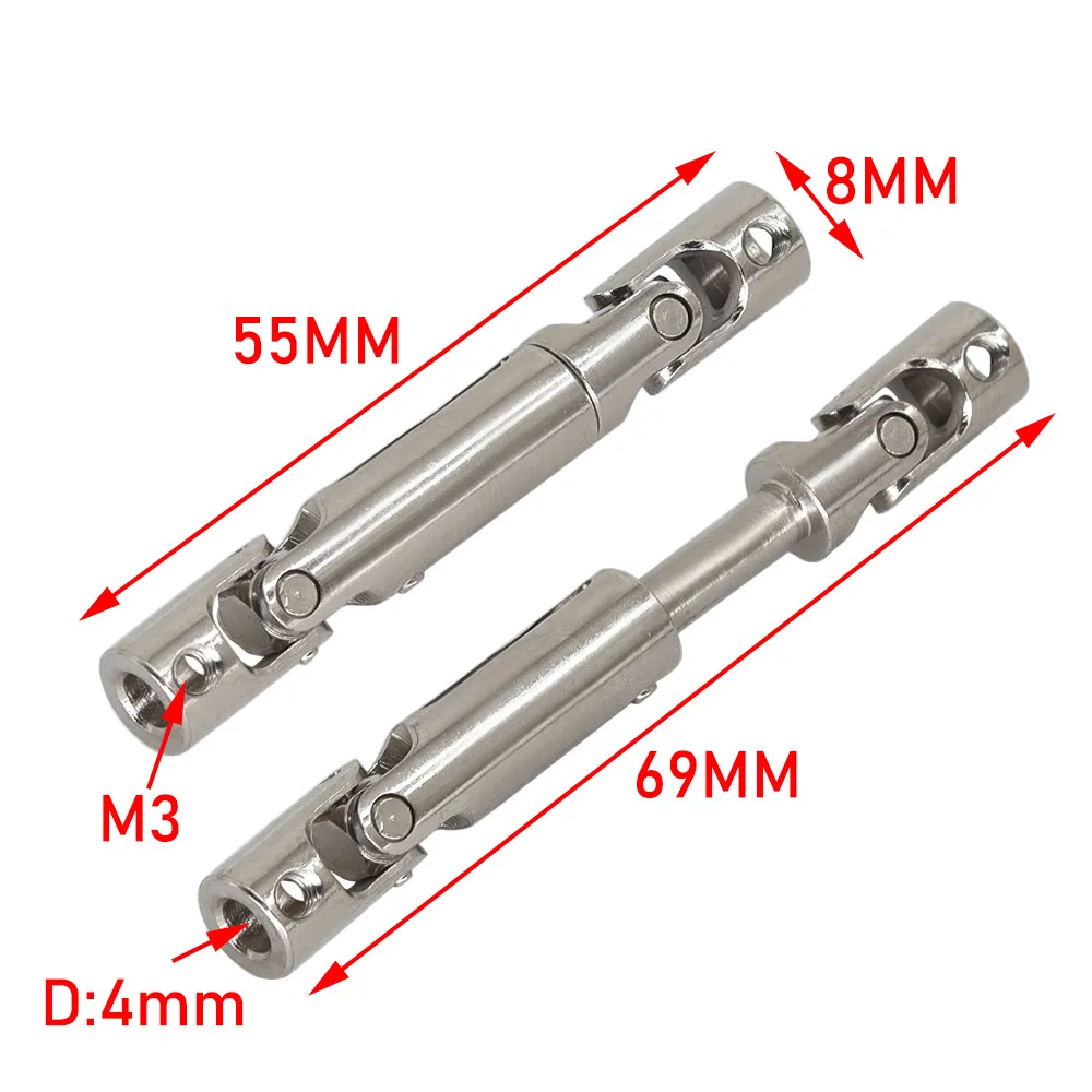 Arbre de transmission en acier, arbre d'entraînement en métal, MN98, MN99s, MN 99S, MN 98, 1:12, 2e mise à niveau, pièces d'accessoires, 55-69mm, nouveau, 2024