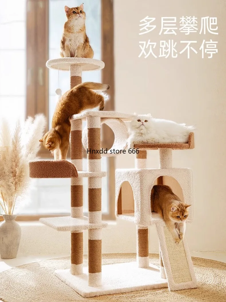 Cat scratching board cat climbing frame grinding claws playing space capsule solid wood cat jumping platform