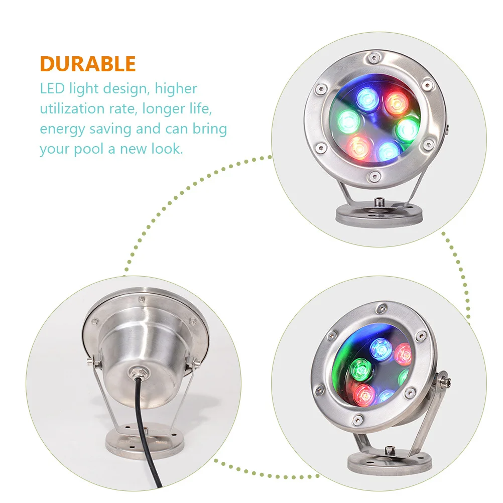 

LED Pool Light Waterproof Submersible Underwater Light for Swimming Pool Garden Pond Bathtub Aquariums Fountain Party Decor