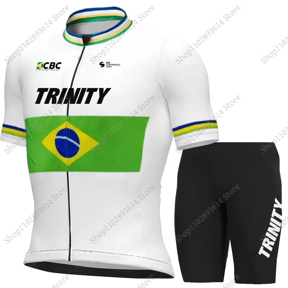 Brazil Trinity 2024 Cycling Jersey Set Men Summer Short Sleeve Clothing kits Road Bicycle Bib Shorts Suit MTB Wear Maillot