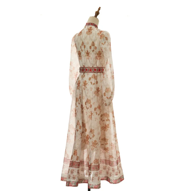 Nieuwe Street Sle hoge taille lange Sve Dr tweedelige set bloemenprint Maxi Dr casual comfortabele verdikte fluwelen stof