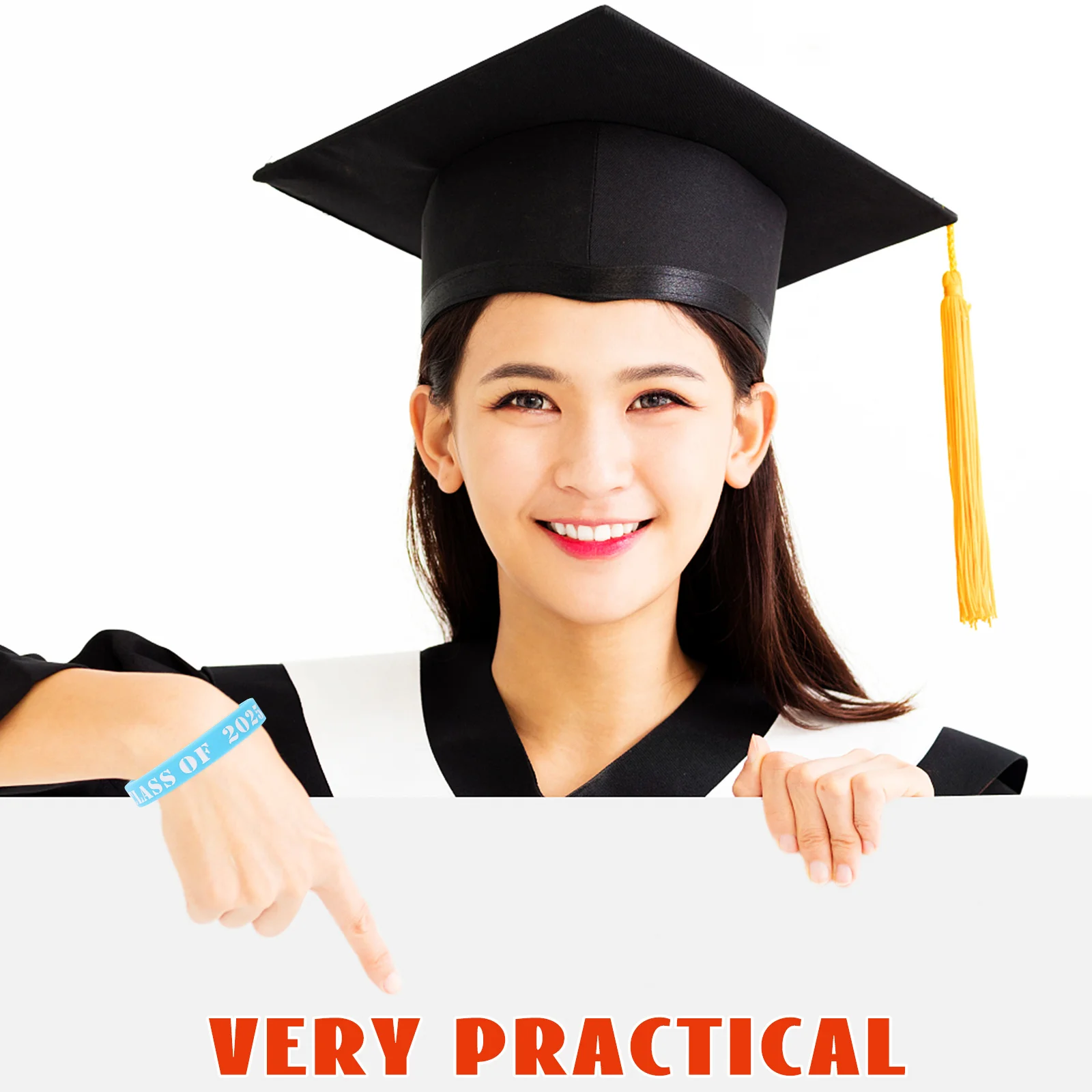 25 قطعة الأساور سيليكون فئة التخرج من 2025 أساور لوازم الحفلات الحدث المدرسي الأساور الزخرفية القابلة لإعادة الاستخدام #4