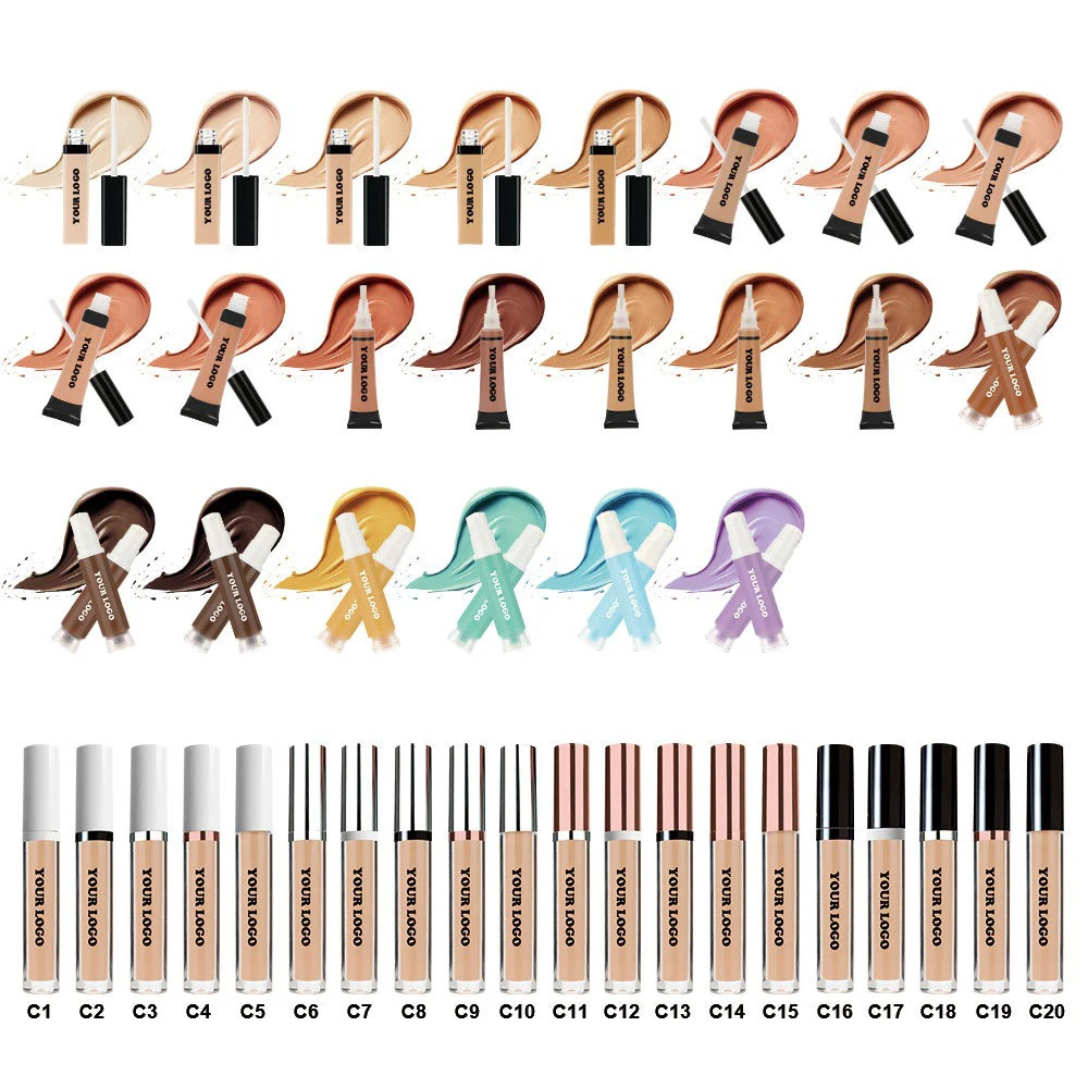 Private Label 22color Liquid Concealer Custom Logo Waterproof Long-lasting Oil-control Brightening Nude Makeup Vegan Square Tube