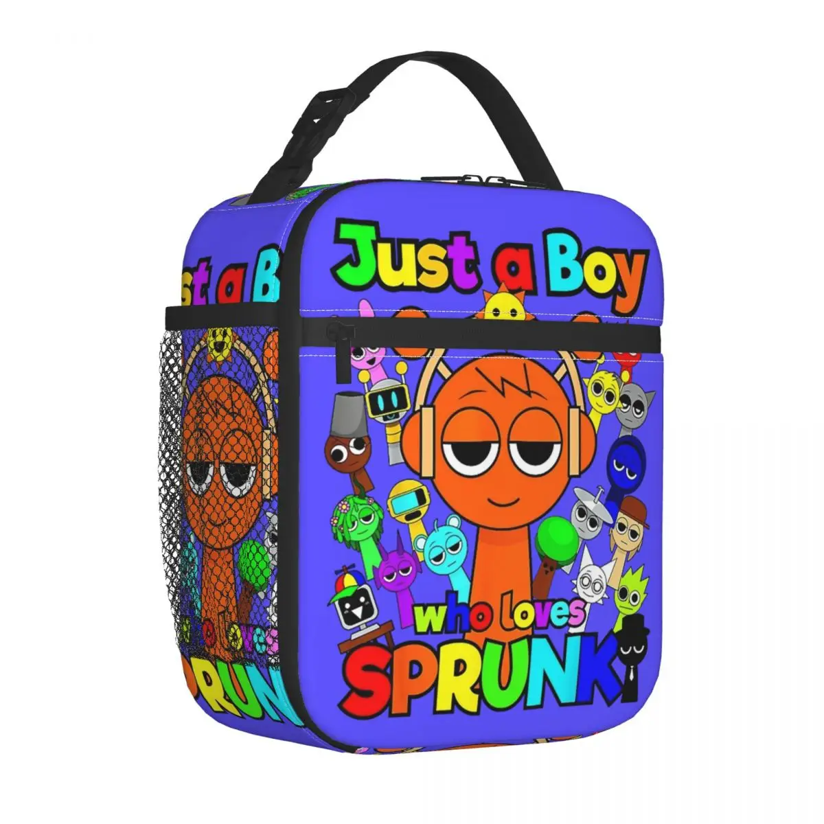 Game Just A Boy Who Loves Sprunki Insulated Lunch Bags Thermal Meal Container Leakproof Tote Lunch Box Girl Boy Beach Picnic