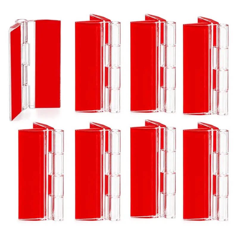 T21C Crystal Clear Self-Adhesive Acrylic Hinges(12Pcs), No-Drill Design 275° Rotation For Jewelry Boxes, Display Cases& DIY