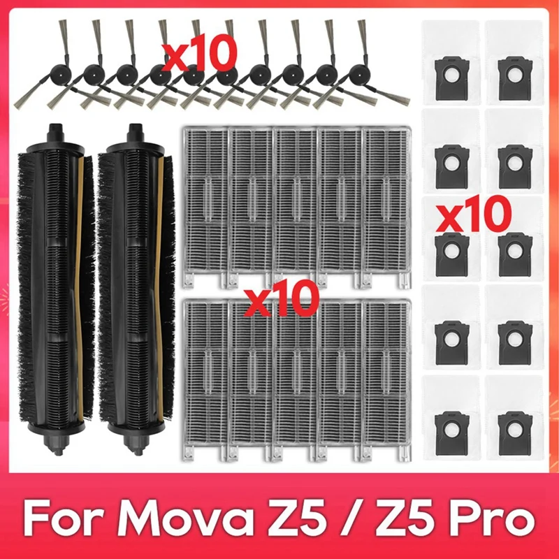 

MAKE Для-Mova-Z50-Ultra---Z5---Z5-Pro-Tricut-Кисть-Боковая щетка-Hepa-Фильтр-Пылесборник-Запчасти-Аксессуары-Робот-Пылесос-Набор