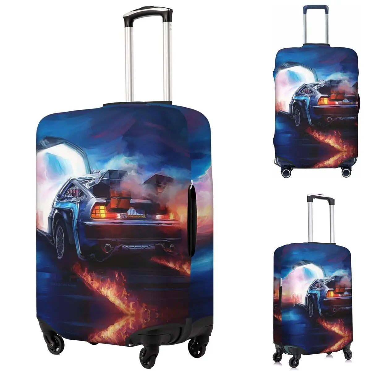

Назад в будущее Delorean Time Machine Чехол для чемодана Защитные эластичные защитные чехлы для дорожного багажа на 18-32 дюймов