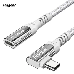Fasgear 90 Degree USB3.1 Gen2 Type C Male to Female Cable 4K HD For SUMSANG Macbook IPAD Pro 2020 Switch Thunderbolt 3 Extension