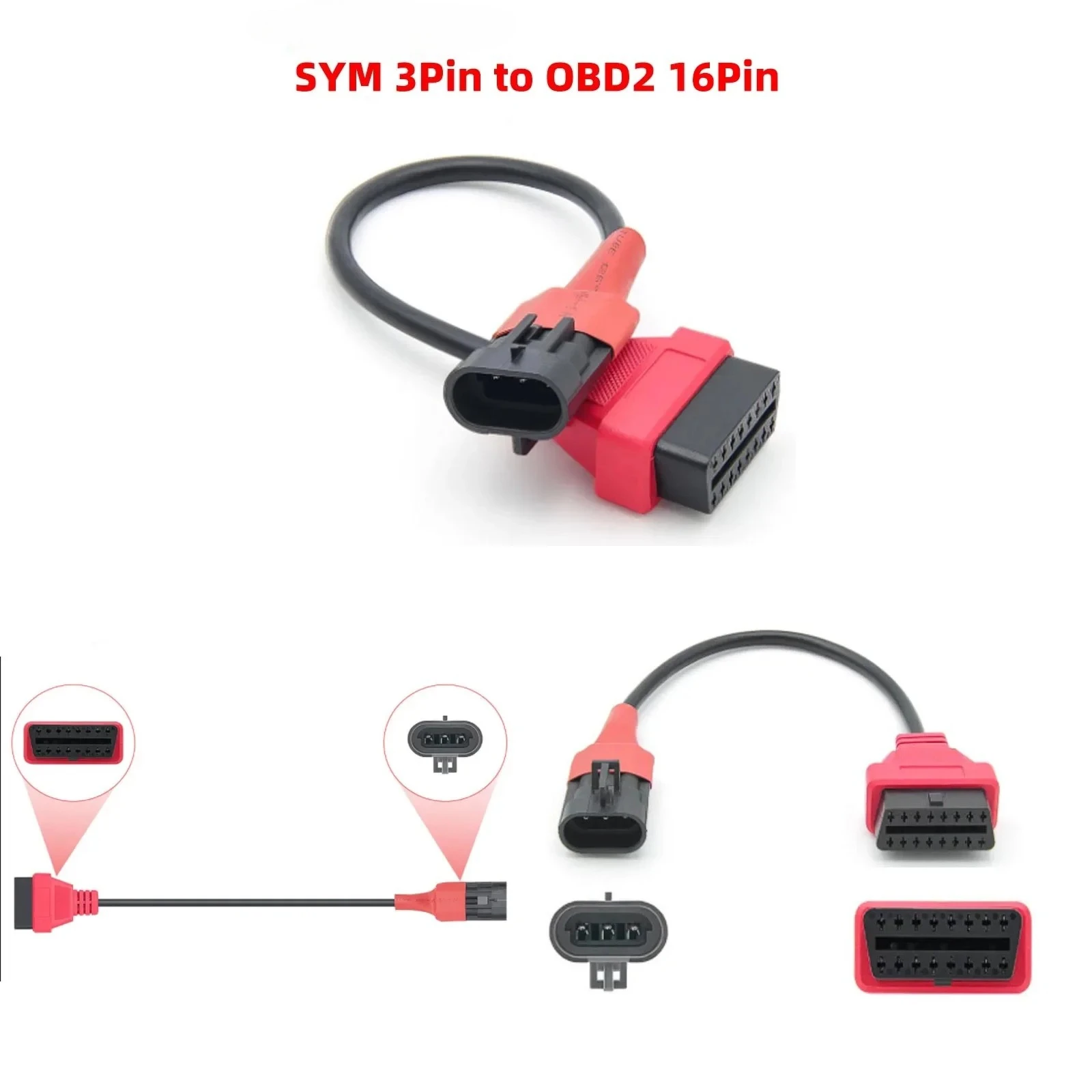 

3P To 16p Wire Adapter Motorcycle OBD Diagnostic Cable SYM 3pin for SANYANG MOTOR OBD Cable Car Repair Tool