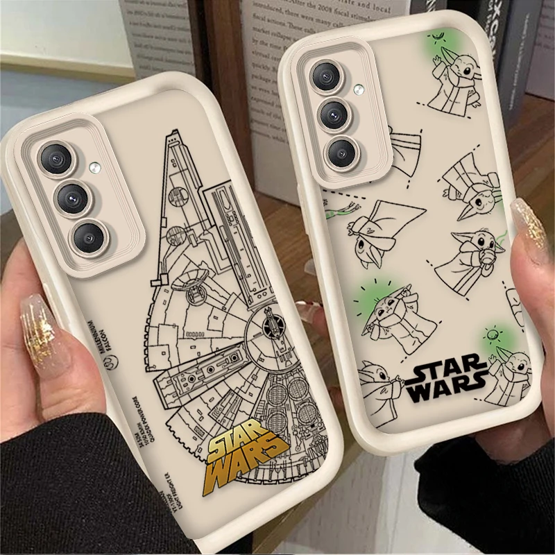 Stars W-Wars Soft Silicone Case for Samsung Galaxy S25 S23 S24 Ultra S22 S21 Plus FE 5G A54 A34 A14 A73 A53 A33 5G Back Cover