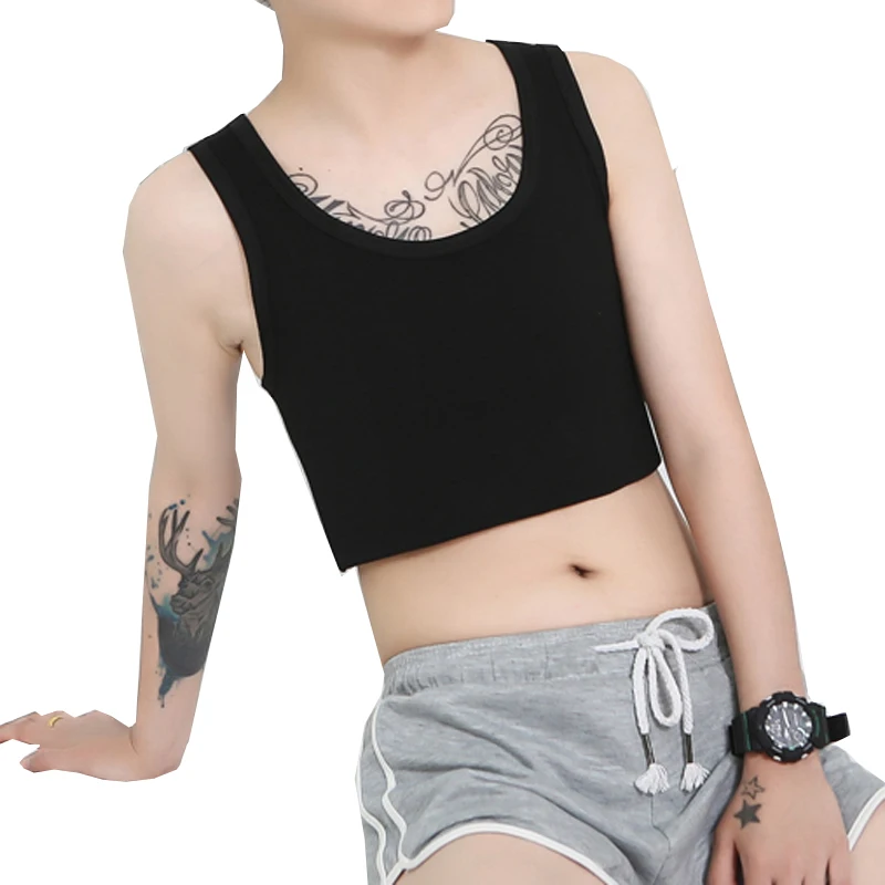 HaleyChan Plus Size Cotton Strong Elastic Band Chest Binder for Women's Tomboy Trans Lesbian Transgender FTM Corset Top Crop Top