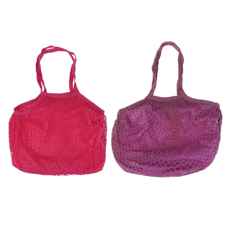 Strapazierfähige Baumwoll-Einkaufstaschen, Netz-Seil-Organizer-Handtasche, tragbare atmungsaktive Netz-Seiltasche zur Aufbewahrung von Obst und Gemüse – Detail 6