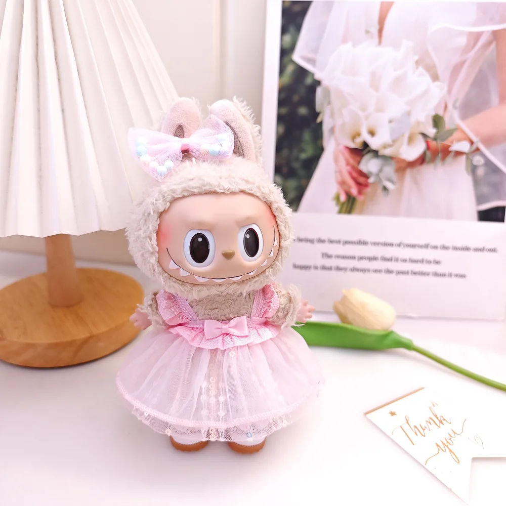 Doll Clothes Outfit Accessories For Korea Kpop EXO 17cm Labubu V2 V1 Plush Idol Doll's Clothing Dress Kid Toy Girl Gift