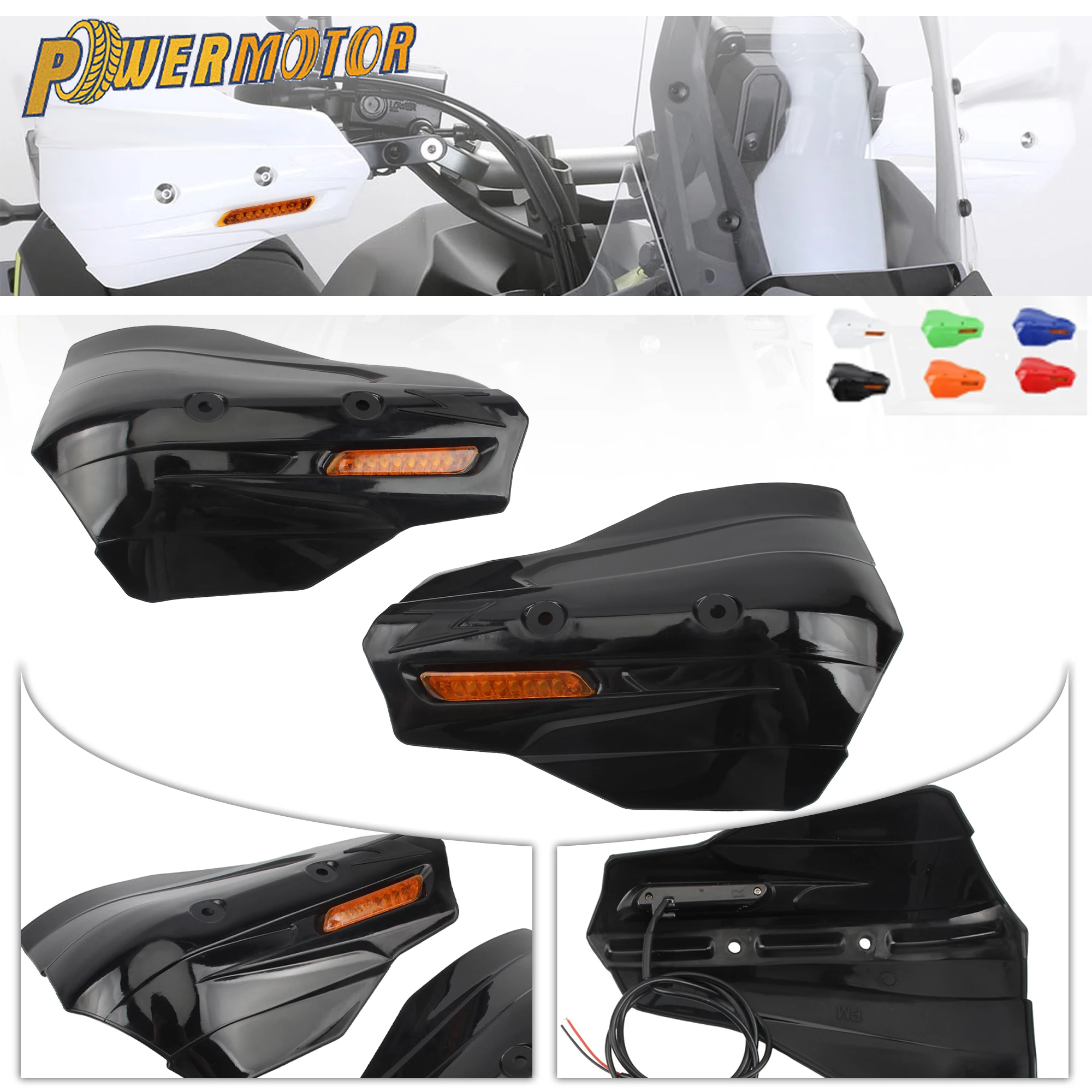 For Zeta KTM XC SX EXC XCW Motorcycle Handguard With Mini Lamp Racing Cover ATV DirtBike Supermoto Handlebar Protection Modified