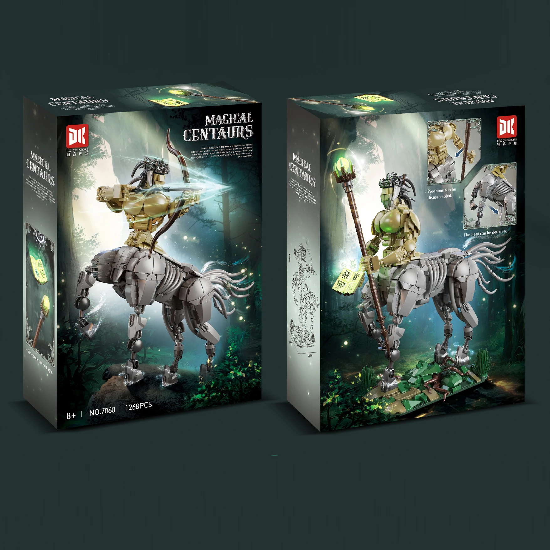 7060 centauros mágicos modelo 1268 pçs kit de blocos de construção figura moc montar criatura mágica centauro tijolos conjunto brinquedos meninos presentes