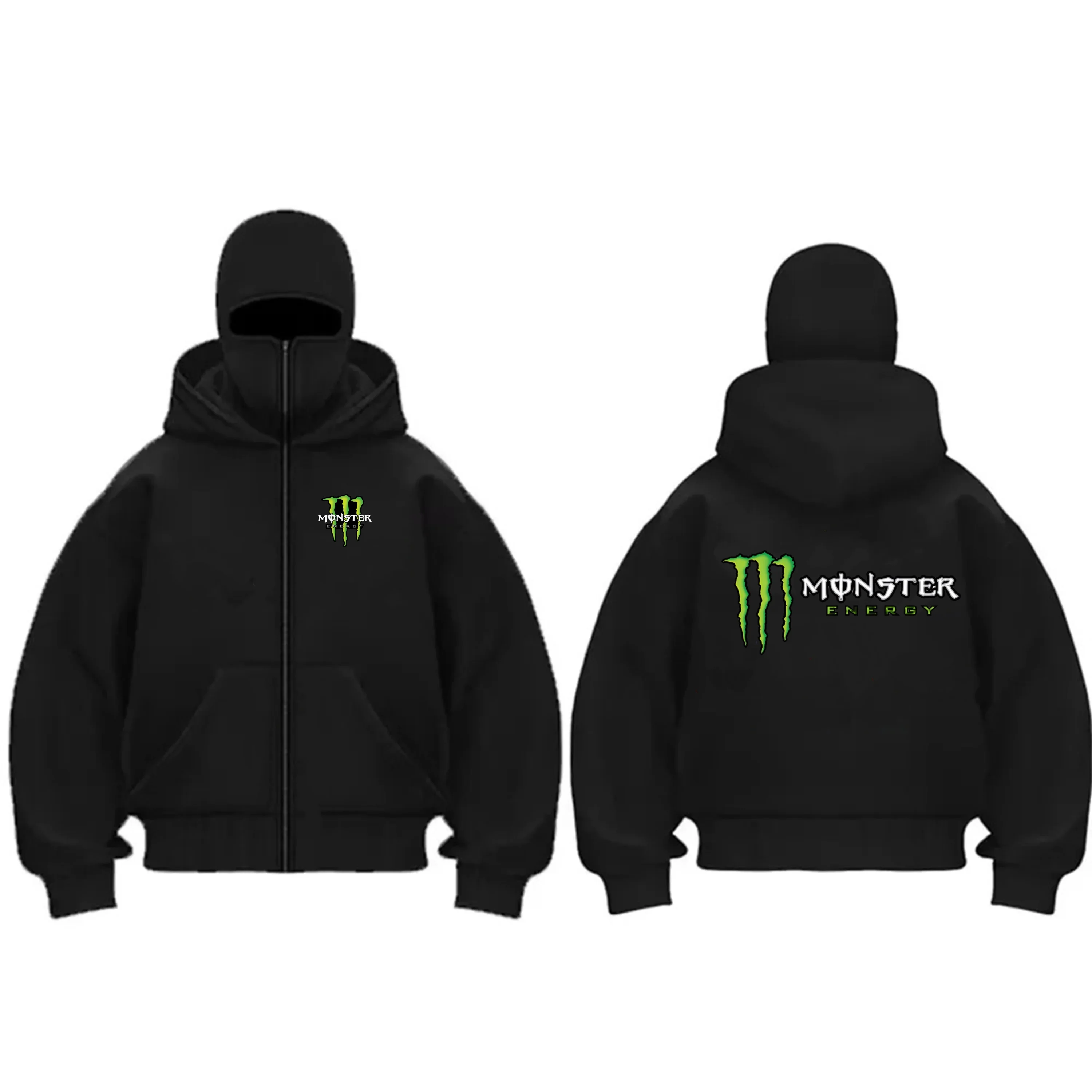2026Monster EnergyNieuw heren- en wintermonster-energiesportbomberjack met capuchon en ritssluiting voor heren en dames