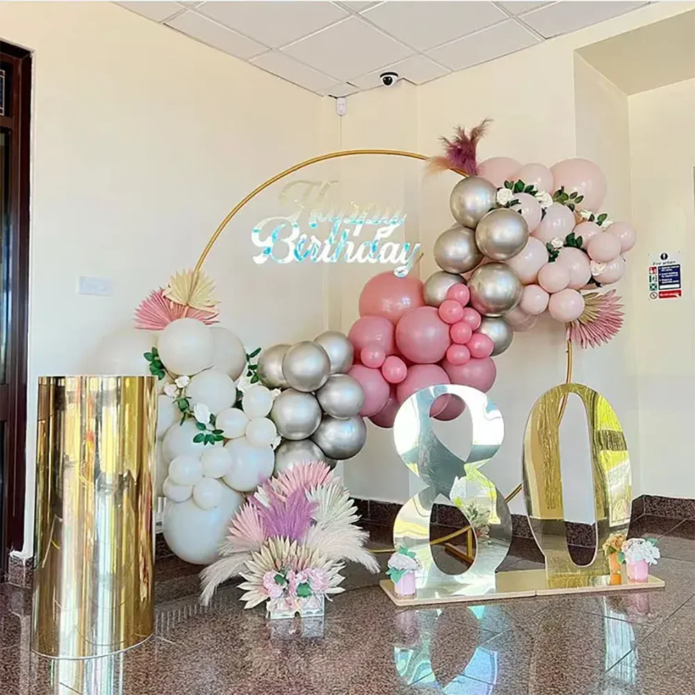 Wedding Floral Arch Stand for Events, Stainless Steel Golden Backdrop Decor Luxury