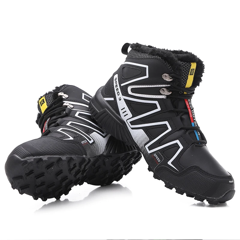 Men's snow boots, warm and non slip outdoor hiking boots, lightweight walking shoes in winter image 5