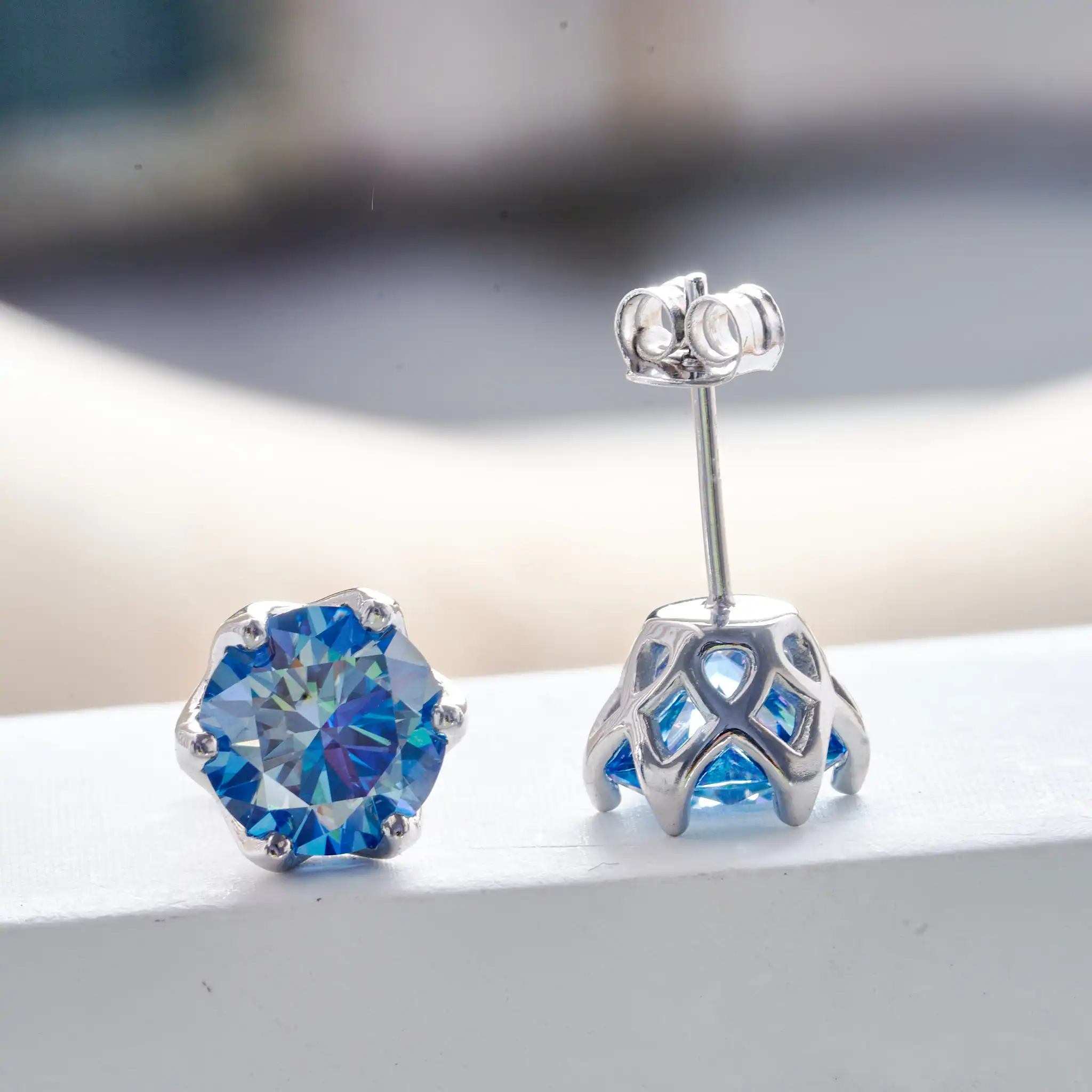 

Серьги Round Cut vvs с муассанитом для очарования, женские серьги из стерлингового серебра 925 пробы розового цвета 0,5-2 карата для женщин, подарок на вечеринку для свиданий