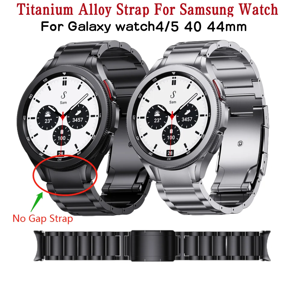 

No Gaps Titanium Strap Bracelet For Samsung Galaxy Watch4/5 40 44mm Watch5 Pro 45mm Metal Wristband For Watch4 Classic 42 46mm