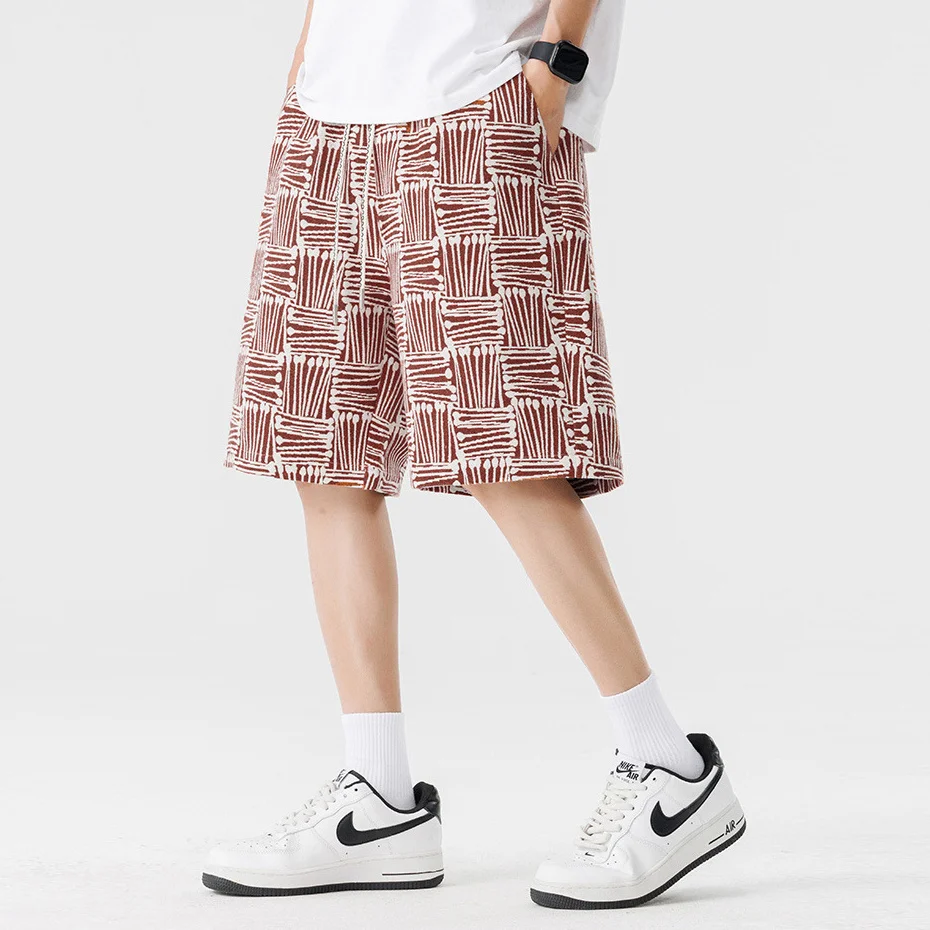 Summer Beach Shorts Men Plus Size 8XL Shorts Fashion Casual Shorts Print Elastic Waist  Short Pants Male Big Size Bottom