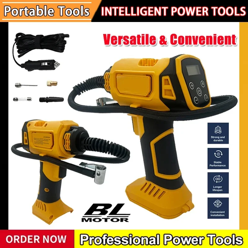 Air Compressor Automatic Tire Inflator Cordless Rechargeable Handheld Electric Pump with Digital Pressure Gauge Fit Dewalt