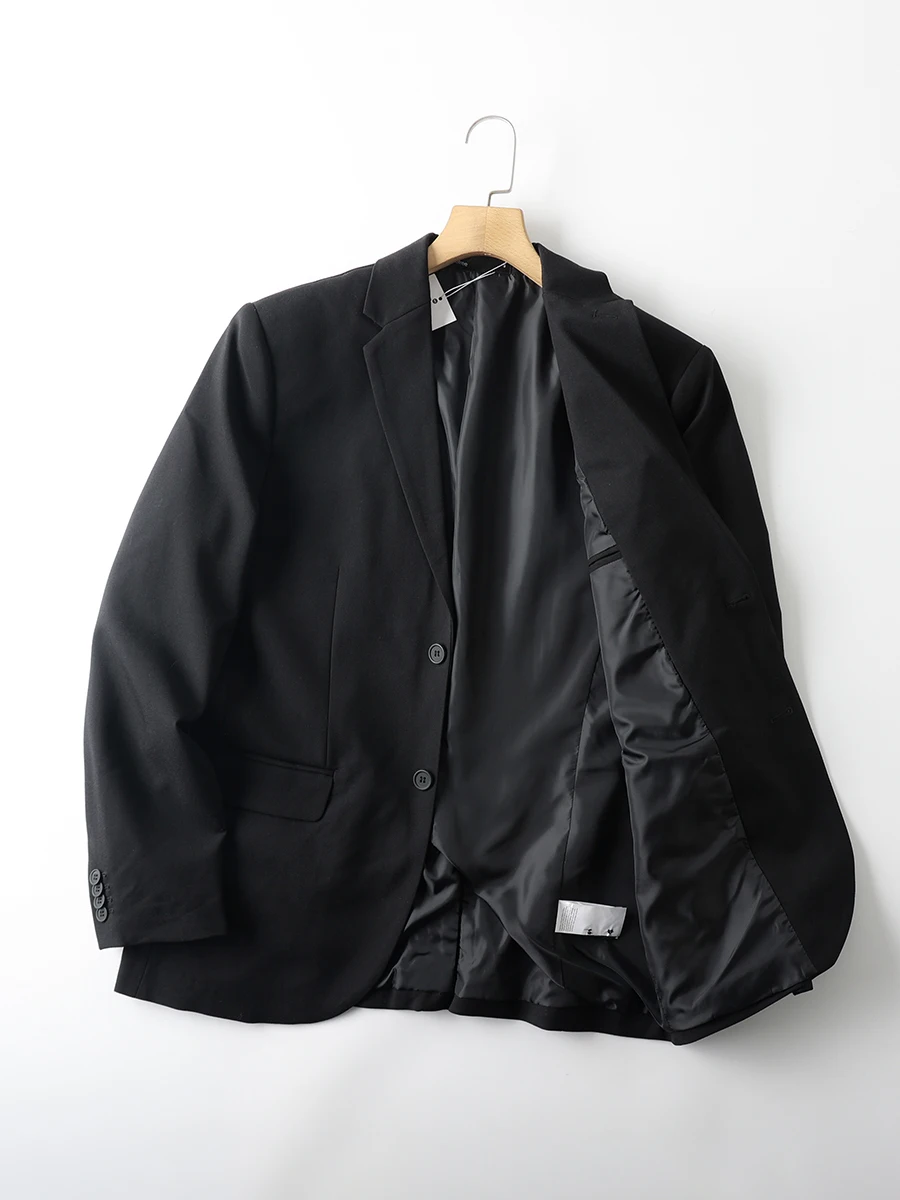 

High-End Bla Men's Busin Casual Suit Jaet 3D Tailoring Anti-Wrinkle Sli Spring Summer New Faion Urban Sle