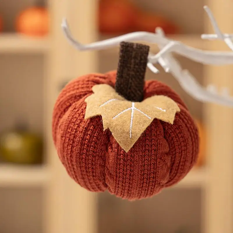 Decorative Pumpkins For Table Handcrafted Knitted Pumpkin Seasonal Charm Cozy Warm Decorative Ornaments Crochet Pumpkins