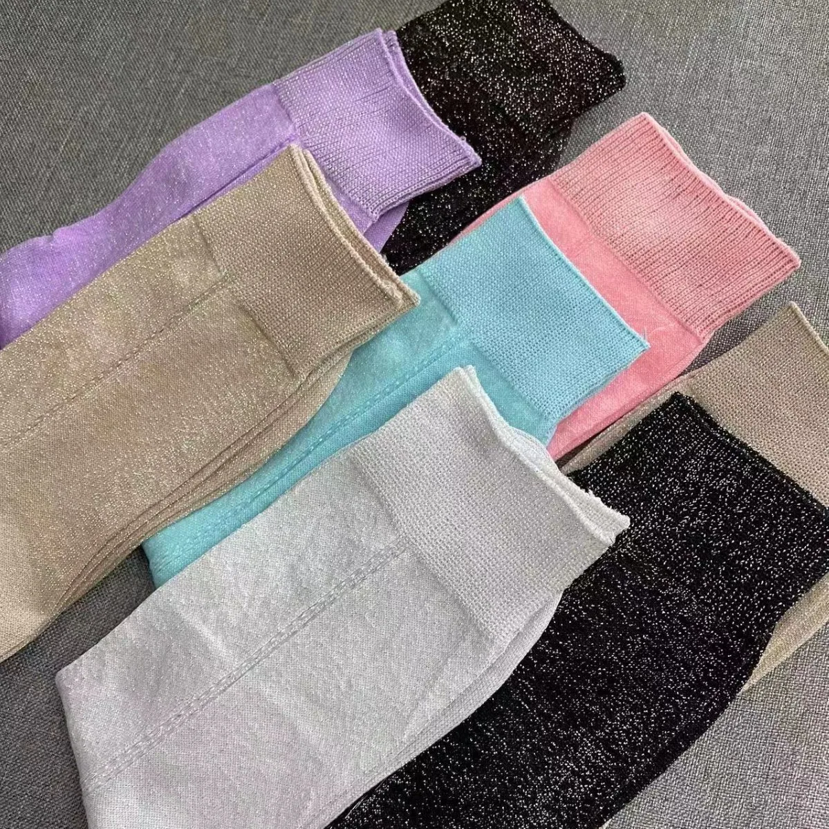 Comfortable spring summer women's breathable hollow nylon simple personality gold and silver stockings thin version 4w678