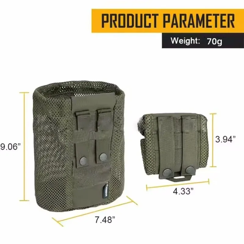 Tactical Molle Folding Storage Bag Drawstring Magazine Utility Bag Camping Medical Hunting Bag