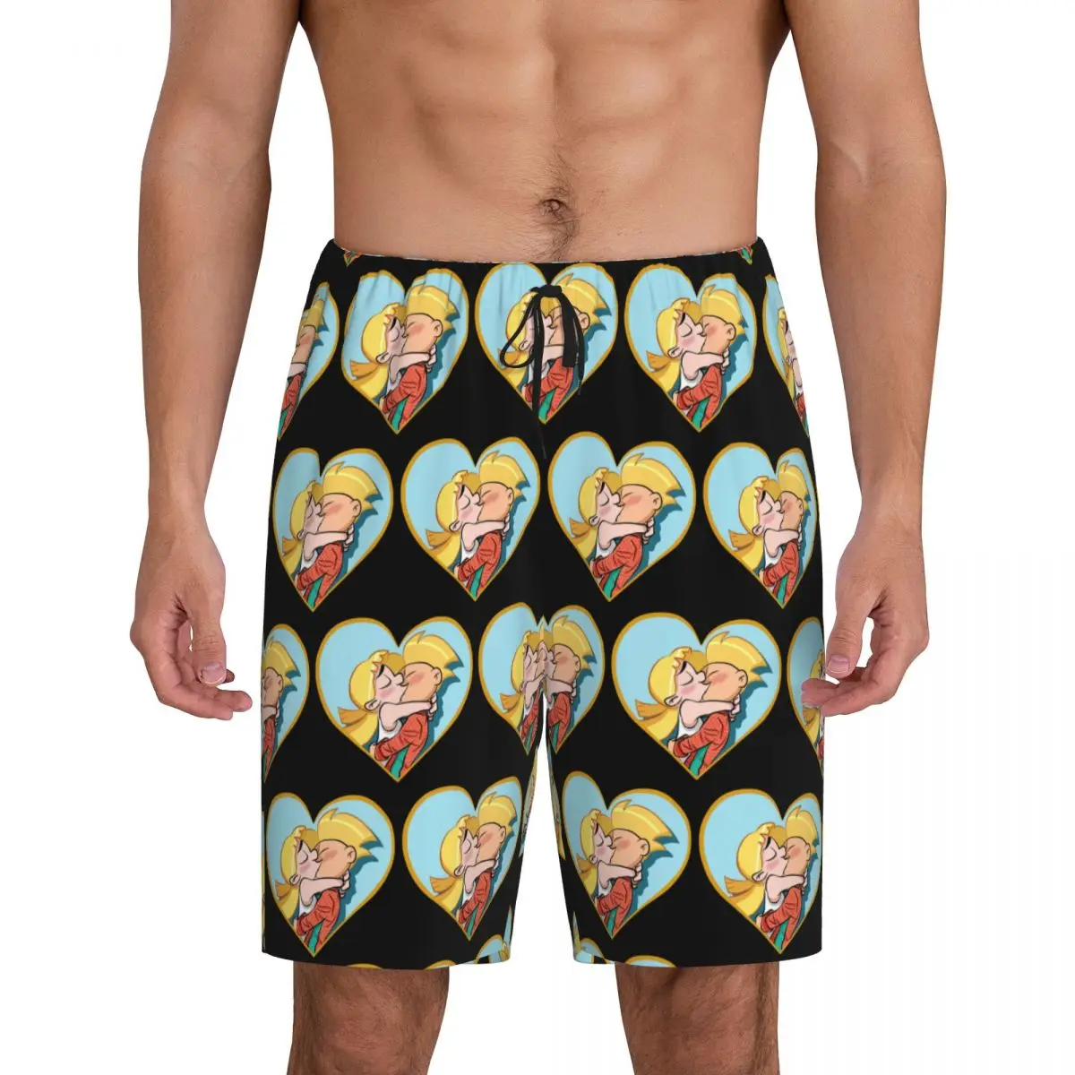 

Мужские пижамные шорты с принтом «Хей Арнольд» и «Хельга Патаки», домашние шорты для сна и отдыха