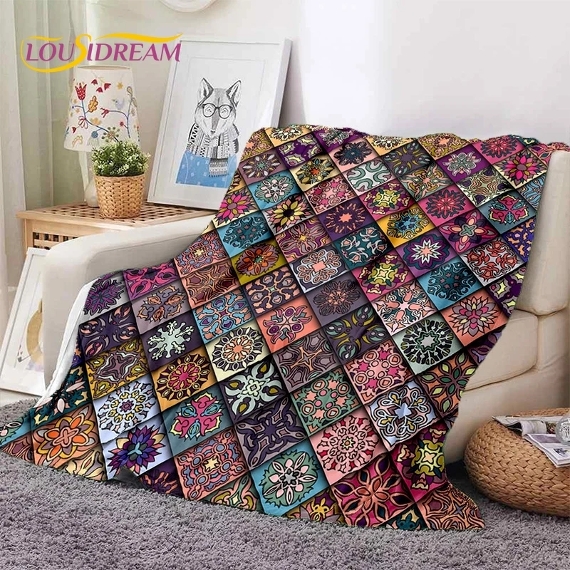 3D Lastest Nordic Turkish Bohemia Celt Soft Flannel Blankets,Throw Blanket Comfortable Blanket for Picnic Beds Sofa Home Bedroom